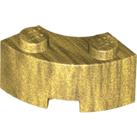 Lego Brick Round Corner 2 x 2 Macaroni with Stud Notch and Reinforced Underside [New Style] / Pearl Gold