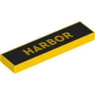 Tile 1 x 4 with 'HARBOR' on Black Background Print