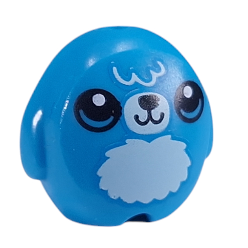 Lego Pillow Plush Toy with White Chest, White Nose, Black Eyes print / Dark Azure