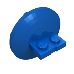 Plate Special 1 x 2 with 4 x 4 disk at 90 degrees / Blue