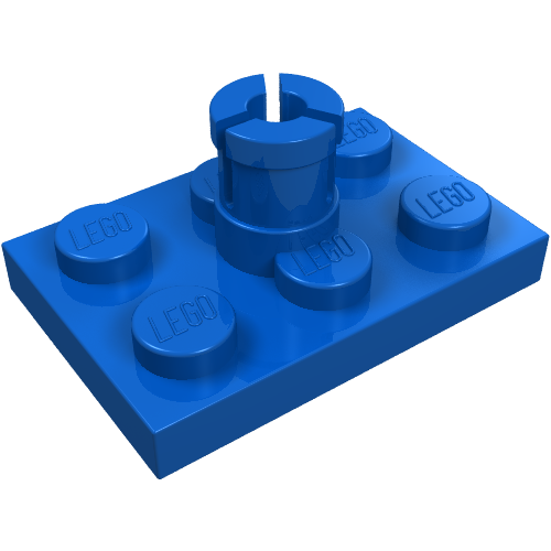 Lego Plate Special 2 x 3 with Helicopter Rotor Holder / Blue