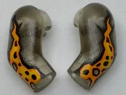 Arm, (Matching Left and Right) Pair with Orange and Yellow Flames Pattern / Trans-Brown
