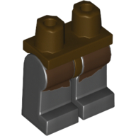 Lego Hips and Black Legs with Dark Brown Robe Print / Dark Brown