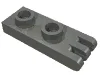 Hinge Plate 1 x 2 with 3 Fingers [Hollow Studs] / Dark Bluish Gray