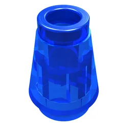 Cone 1 x 1 [Top Groove] / Trans-Dark Blue