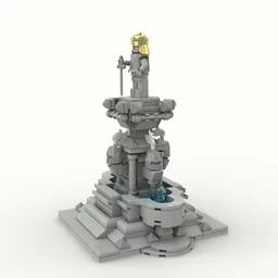 statue with medieval fountain
