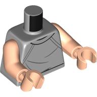 Lego Torso Shirt with Dark Bluish Grey Creases print, Light Nougat Arms and Hands / Light Bluish Gray