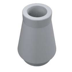 Lego Cone 1 x 1 [No Top Groove] / Metallic Silver