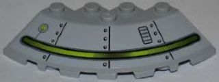 Lego Brick, Round Corner 6 x 6 with Slope 33 Edge, Facet Cutout with Alien Ship Pattern Type 3 (Sticker) - Set 7065
