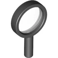 Equipment Magnifying Glass with Thin Frame, Hollow Handle, Trans-Clear Lens Pattern / Black