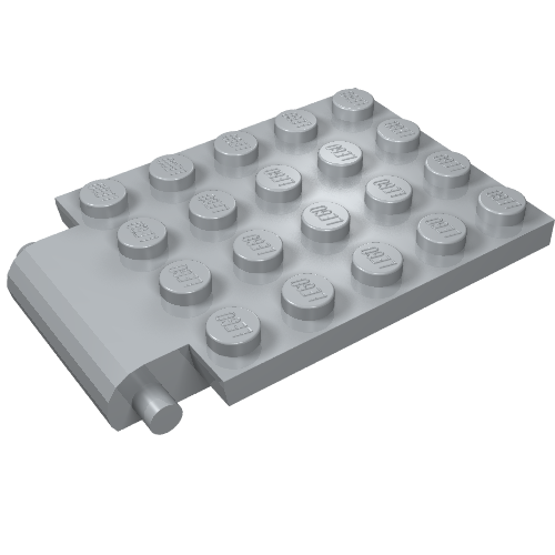 Lego Plate Special 4 x 6 x 2/3 with Trap Door Hinge / Light Bluish Gray