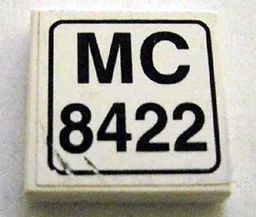Tile 2 x 2 with 'MC 8422' Pattern (Sticker) - Set 8422