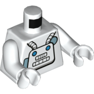 Lego Torso Astronaut Suit, Hoses, Control Panel print, White Arms and Hands / White
