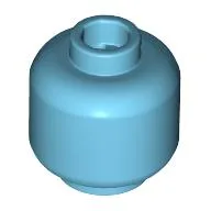 Minifig Head [Plain] [Hollow Stud] / Medium Azure