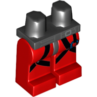 Lego Hips and Red Legs with Black Harness with Blue Carabiner Print / Black