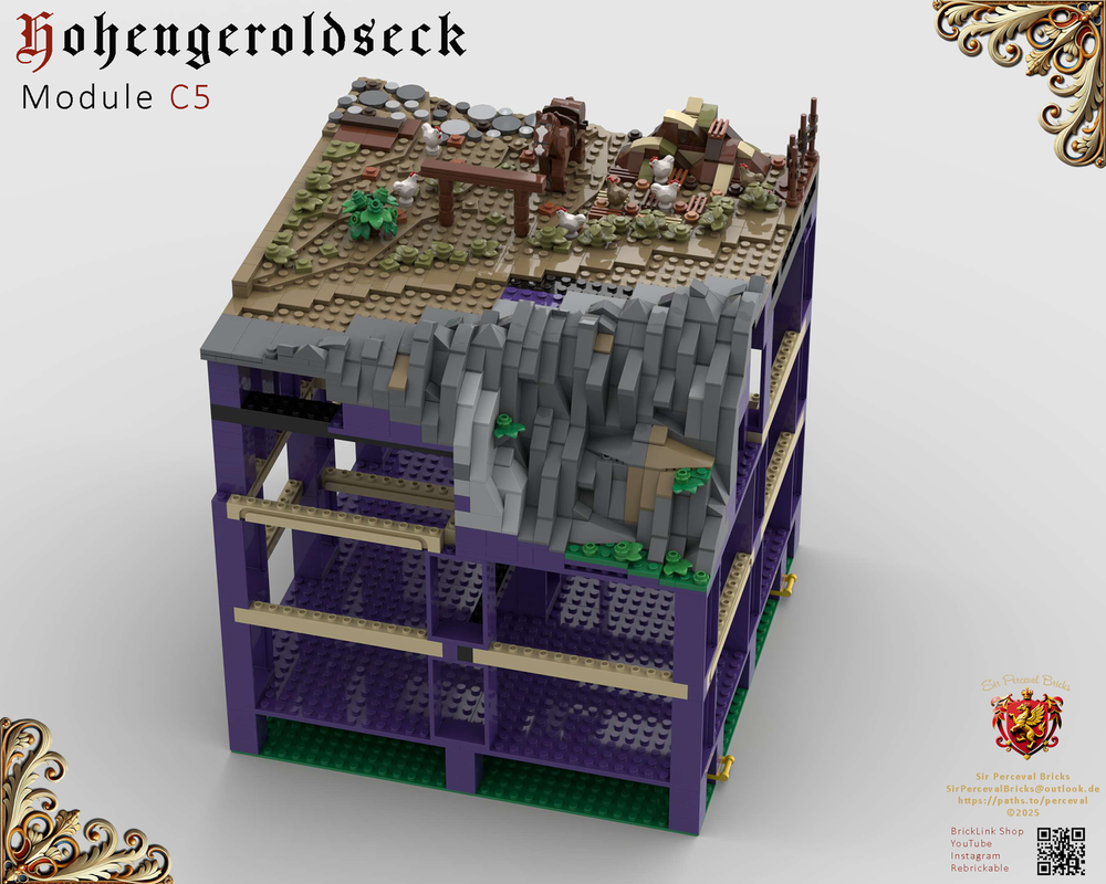 Lego C5 Castle Hohengeroldseck - Castle courtyard (Castle Part 1)