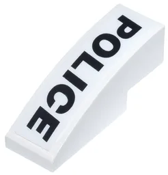 Slope, Curved 3 x 1 with Black 'POLICE' Pattern Model Right Side (Sticker) - Set 8152