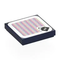 Tile 2 x 2 with Bob-omb and Barcode Print (Sticker) / Dark Blue