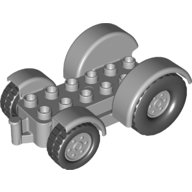 Lego Duplo Car Base 2 x 6 Tractor with Mudguards, Light Bluish Gray Wheels / Light Bluish Gray