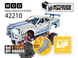 42210 Fast & Furious 2 Nissan Skyline GT-R (R34) Off-Roader RC MOD for Powered Up & BuWizz Mortors