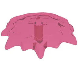 Wave / Power Burst / Flame, Shield Large with Bar End / Trans-Dark Pink