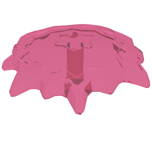 Lego Wave / Power Burst / Flame, Shield Large with Bar End / Trans-Dark Pink