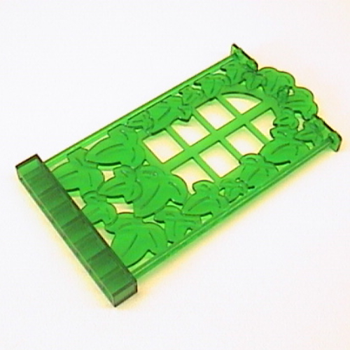 Lego Belville, Wall, 1 x 8 x 12 with Ivy and Window / Trans-Green