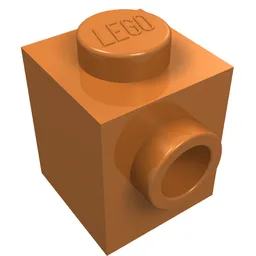 Brick Special 1 x 1 with Stud on 1 Side / Medium Nougat