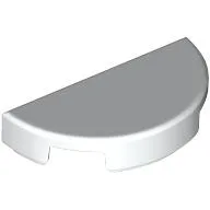 Tile Round 1 x 2 Half Circle / White