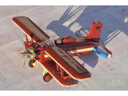 Dark Red Biplane
