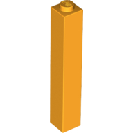Lego Brick 1 x 1 x 5 with Solid Stud / Bright Light Orange