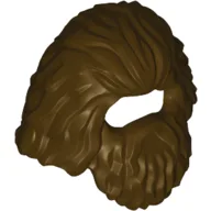 Hair with Beard and Moustache, Long and Bushy / Dark Brown