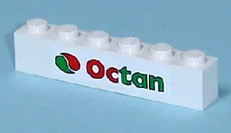 Brick 1 x 6 with Octan Logo Pattern (Sticker) - Set 7641