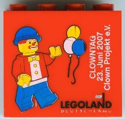 Brick 2 x 4 x 3 with Legoland Deutschland Clowntag 2007 Pattern