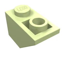 Brick Sloped Inverted 45° 2 x 1 / Yellowish Green