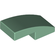 Lego Brick Curved 2 x 1 No Studs [1/2 Bow] / Sand Green