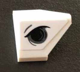 Lego Slope 45 2 x 1 Double / Inverted - with Bottom Stud Holder with Angry Black Eye Pattern Model Left Side (Sticker) - Set 76075