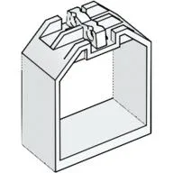 Container / Box, Open Ended 2 x 4 x 4 with 1 Hinge Finger Each End / White