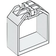 Lego Container / Box, Open Ended 2 x 4 x 4 with 1 Hinge Finger Each End / White