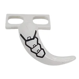 Minifig Hipwear Short Tail Costume with Metal Scales/Armor Plating Print / White
