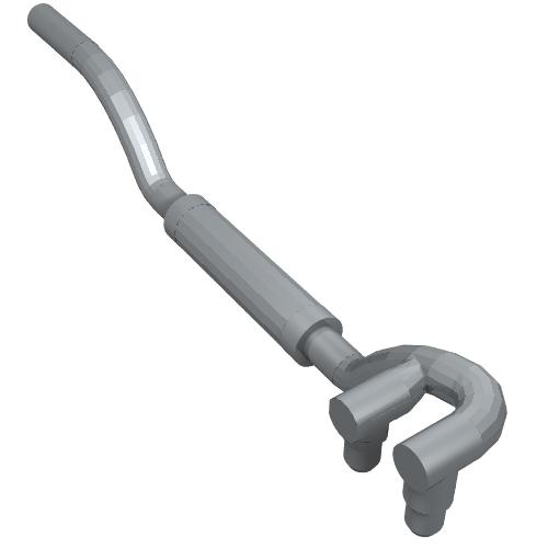 Lego Exhaust Pipe Twin Inlet 11L Left / Pearl Light Gray