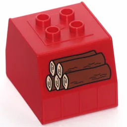 Duplo Train Freight Container with Timber / Logs Print / Red