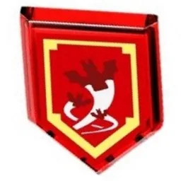 Tile Special 2 x 3 Pentagonal with Nexo Power Shield Print - Crimson Bat / Trans-Red