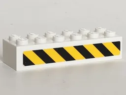 Brick 2 x 6 with Black and Yellow Danger Stripes Pattern Model Right Side (Sticker) - Set 5983
