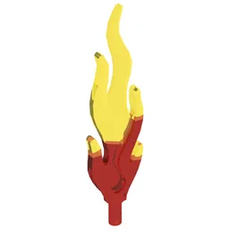 Wave / Flame Rounded Large with Marbled Trans-Yellow Pattern / Trans-Red