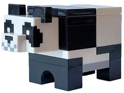 Minecraft Panda (White Plate with Bar Handle) - Brick Built