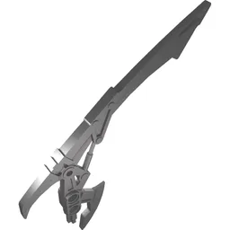 Large Figure Weapon Blade, Hook (Chirox) / Flat Silver