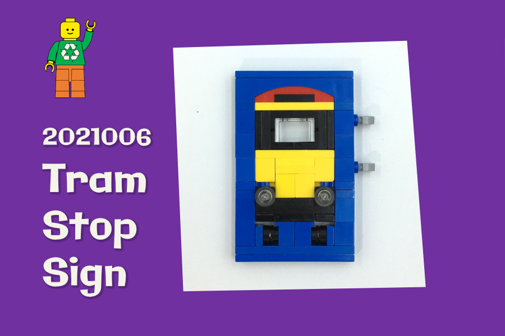 Lego Tram Stop Sign