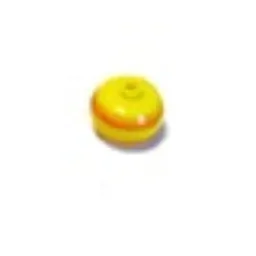 Pen Bead, Round Orb with Orange Stripes Print / Yellow