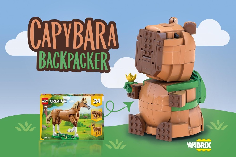 Lego Capybara Backpacker